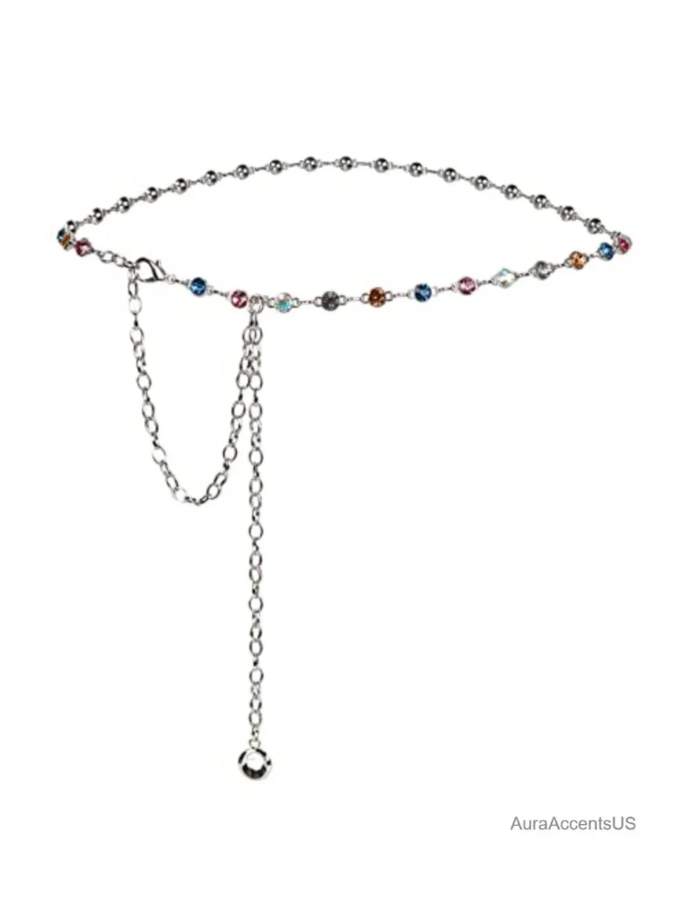 Zinc Alloy Chain Belt Daisy Hollow Out Skinny Waist Belt